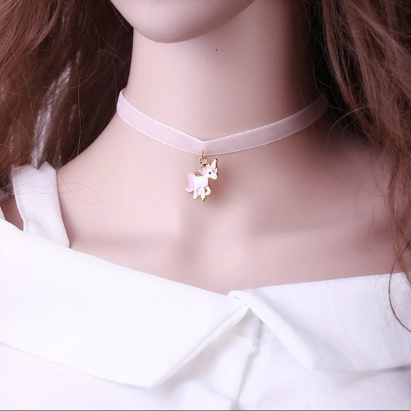 Velvet Pink Unicorn 🦄 Choker - Picture 2 of 3
